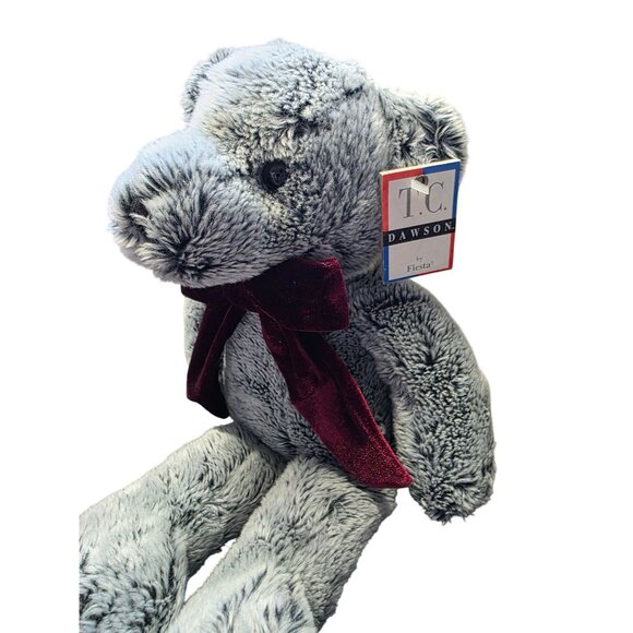 TC Dawson By Fiesta Fogarty Bear Plush Stuffed Animal 1995 Gray - Picture 4 of 10